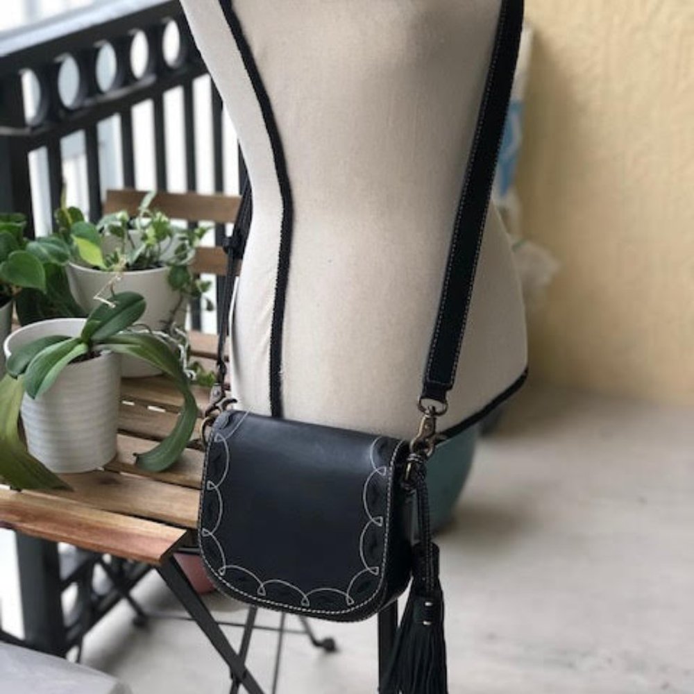 Frye Western Tassle crossbody - black (rare)